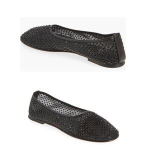 Dear Frances Ball Crystal Embellished Mesh Flats Sz EU39/US9
